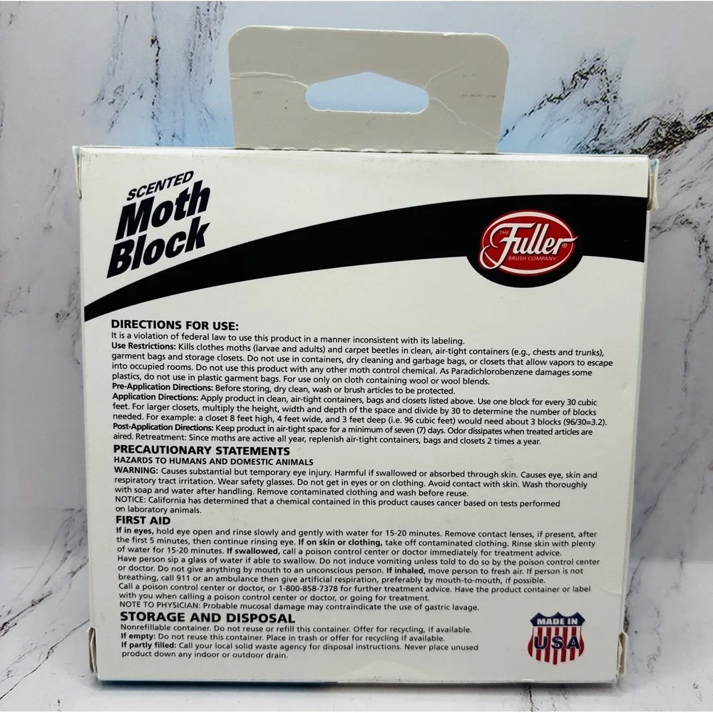 Fuller Scented Moth Block Clean Cotton 12 Oz Vintage NOS Discontinued USA